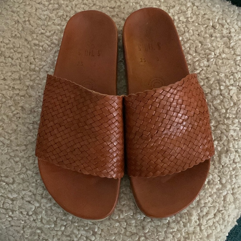 SOLS Handmade in Mexico. Mandy Leather sandals. Size 8.